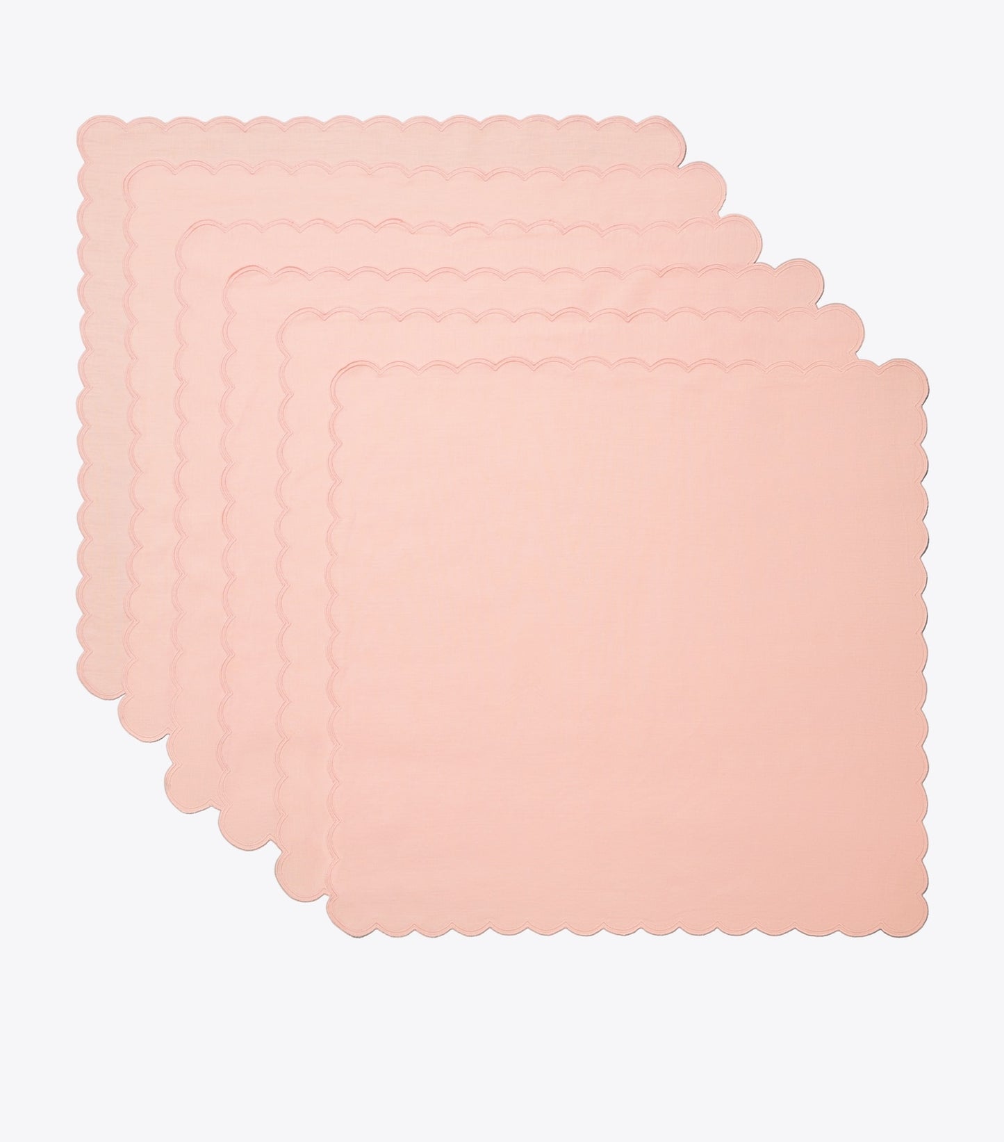 Tory Burch Scalloped Dinner Linen Napkin, Set of 6 - Petal Pink