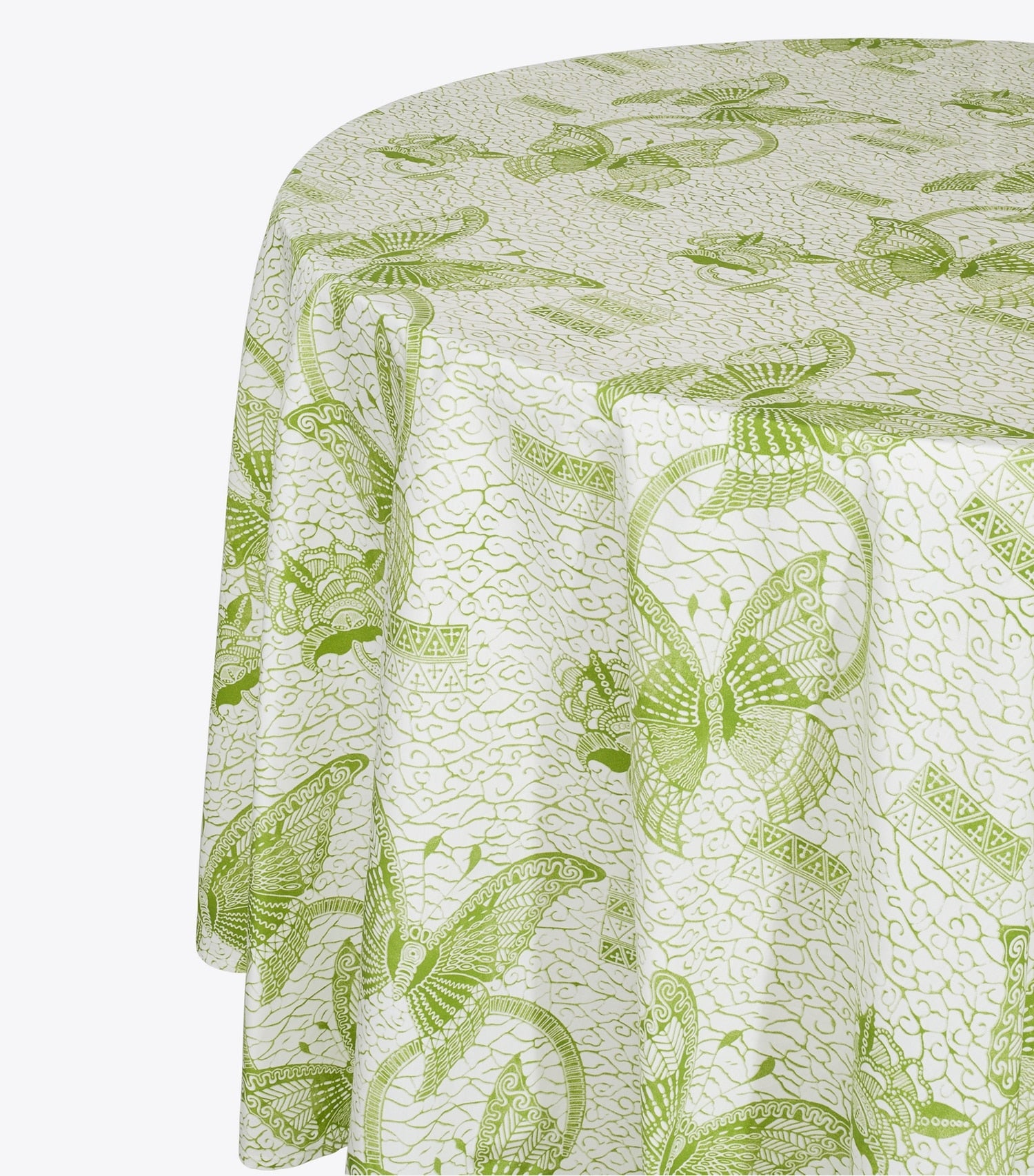 Tory Burch Butterfly Batik Round Tablecloth, 108\ - Green