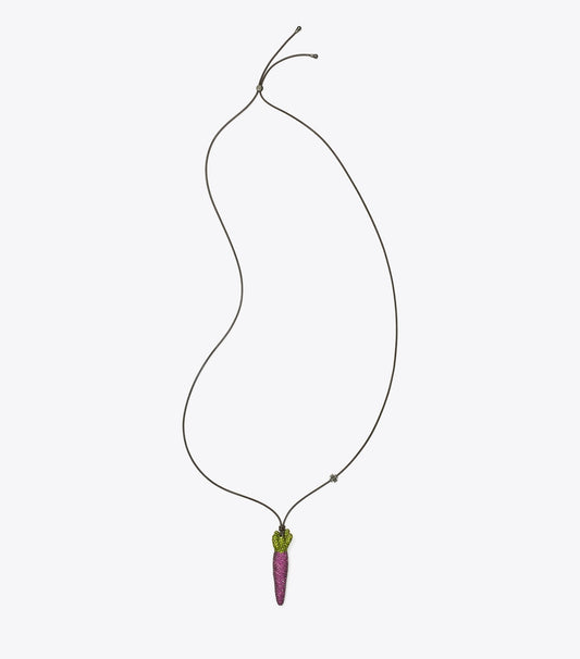 Tory Burch Curiosity Carrot Pendant - Purple / Green