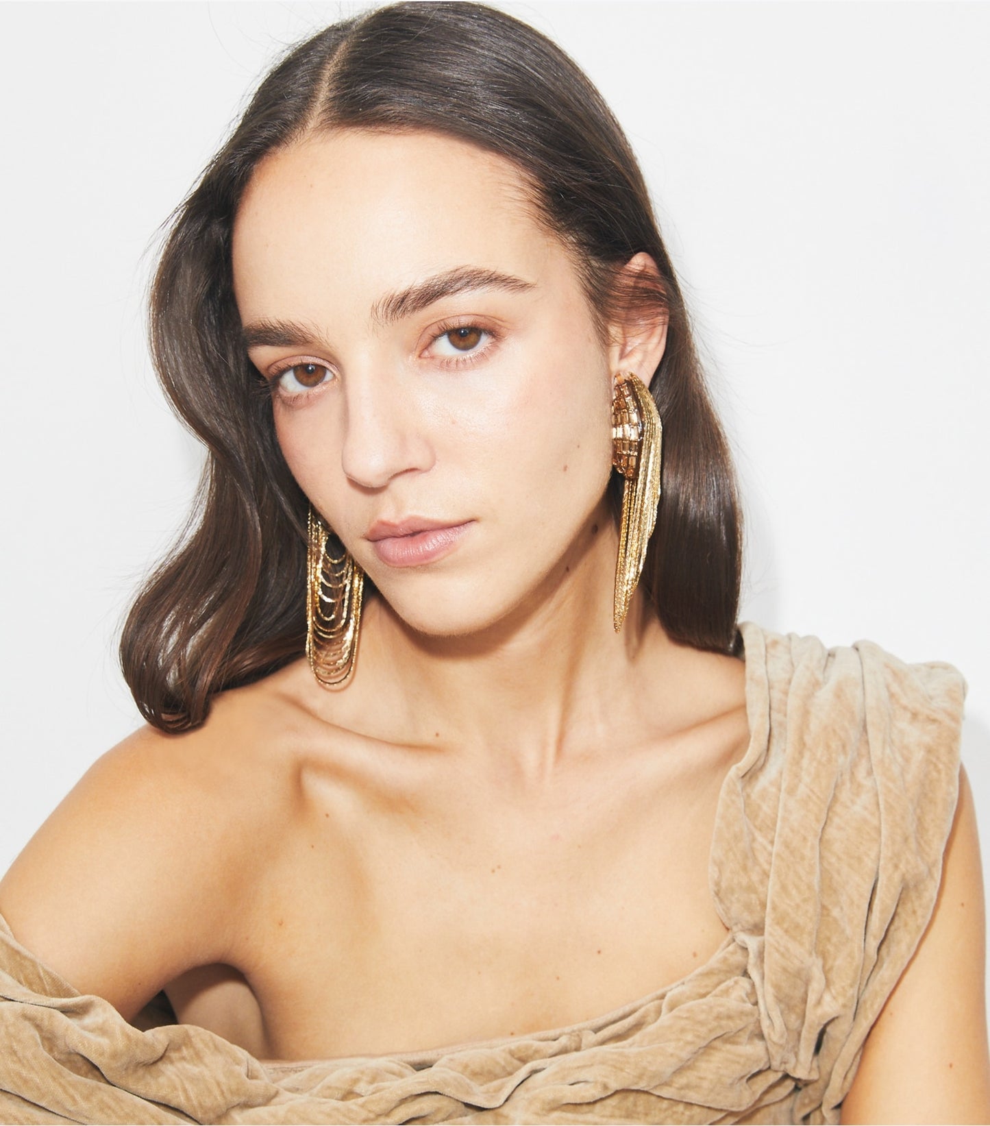 Tory Burch Runway Chain Earrings - Light Silver / Crystal