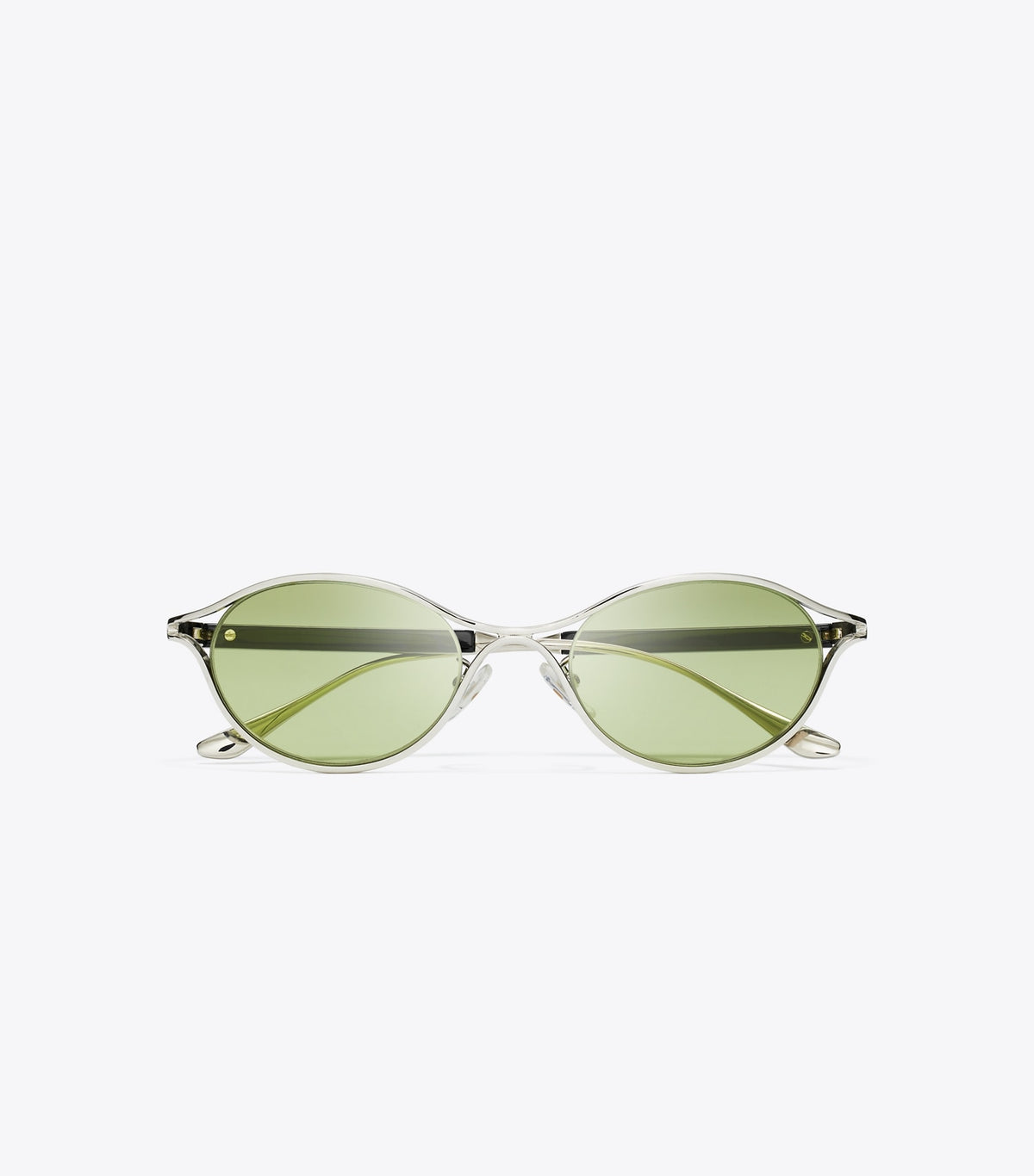 Tory Burch Deco Runway Sunglasses - Silver/Green