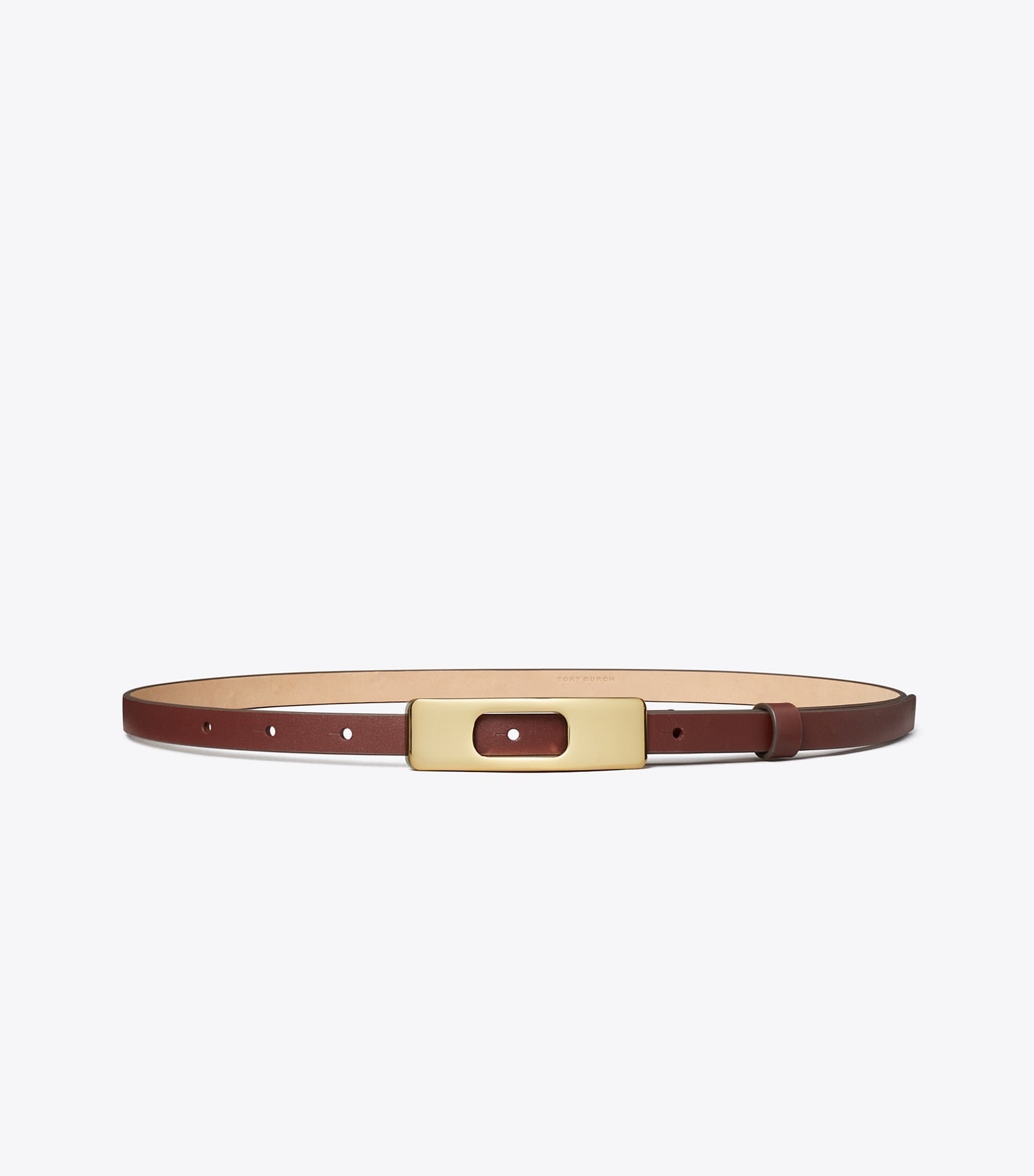 Tory Burch Buckle Belt - Dark Cabernet / Gold