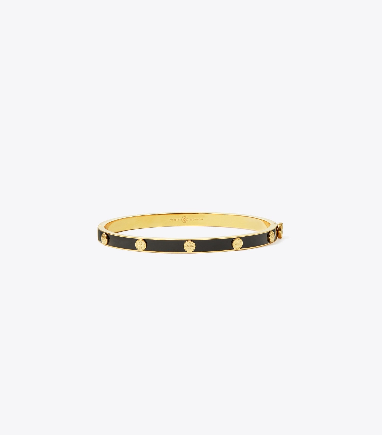 Tory Burch Icon Enamel Hinge Bracelet - Tory Gold / Black