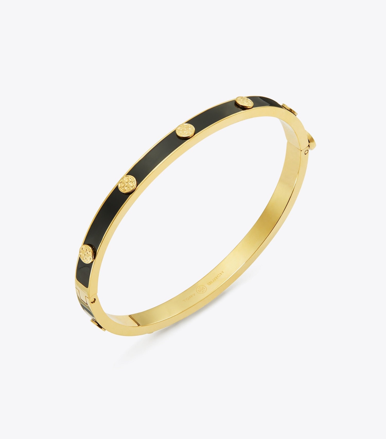 Tory Burch Icon Enamel Hinge Bracelet - Tory Gold / Black