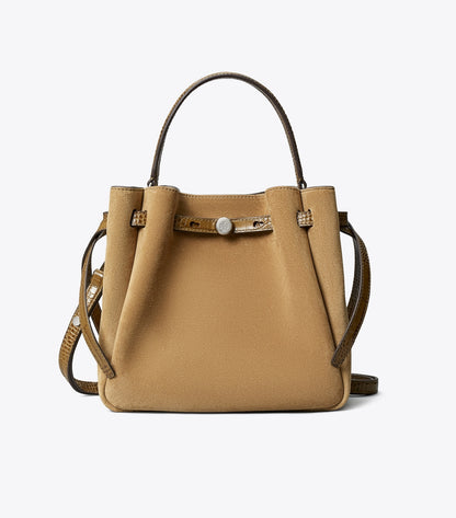 Tory Burch Romy Suede Bucket Bag - Stone