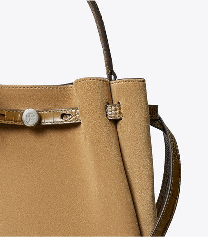 Tory Burch Romy Suede Bucket Bag - Stone