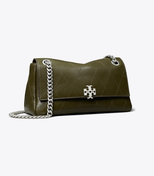 Tory Burch Small Charlie Quilted Shoulder Bag - Dark Olive