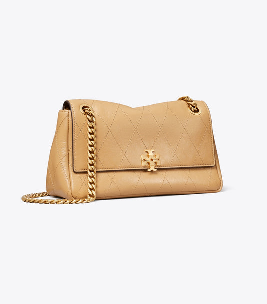 Tory Burch Small Charlie Quilted Shoulder Bag - Pecan