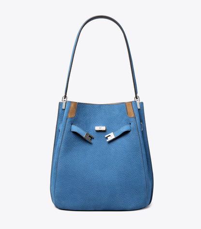 Tory Burch Lee Radziwill Nubuck Bucket Bag - Bright Blue