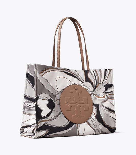 Tory Burch Ella Printed Tote - Tulip Swirl Gray Multi