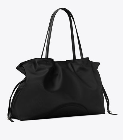Tory Burch Ella Nylon Drawstring Tote - Black
