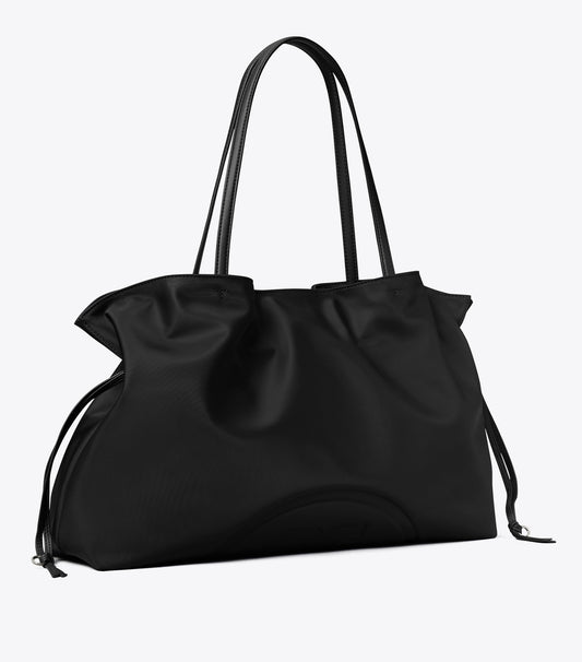 Tory Burch Ella Nylon Drawstring Tote - Black