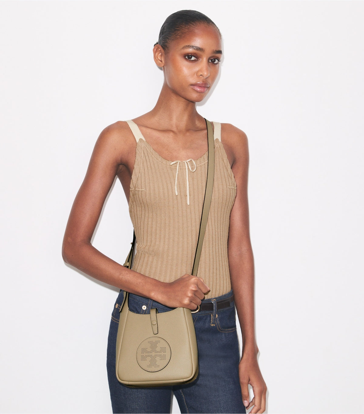 Tory Burch Miller Swing Crossbody Bag - Soft Cement