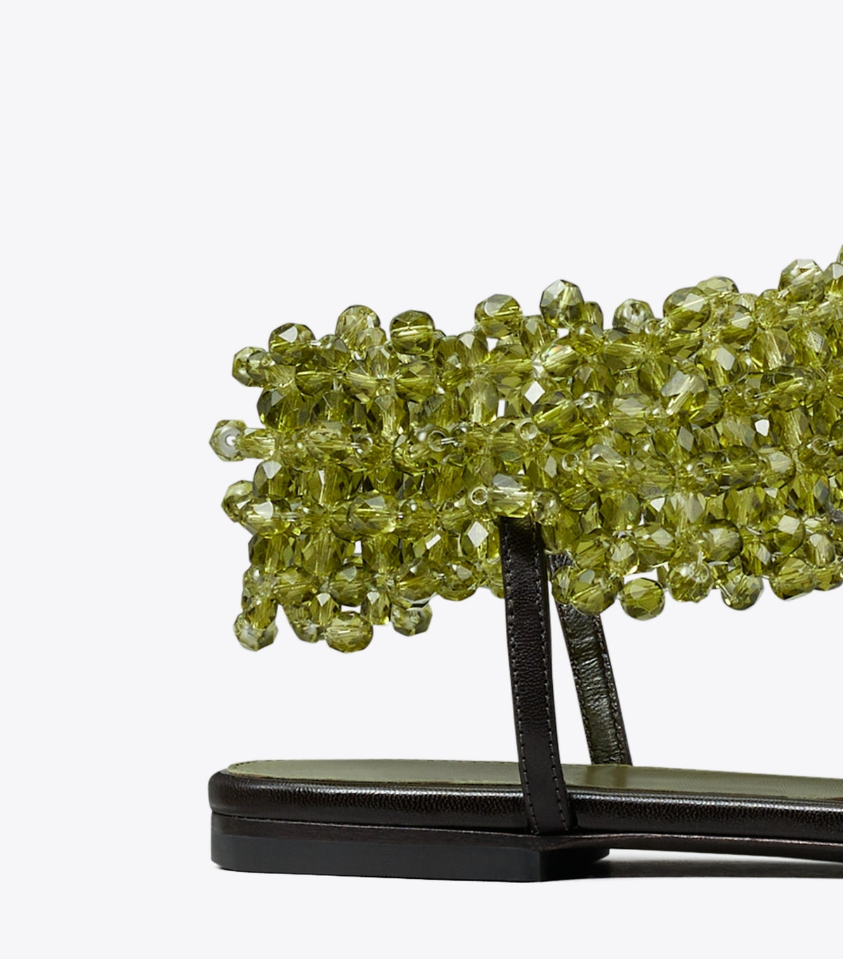 Tory Burch Beaded Flat Sandal - Olive