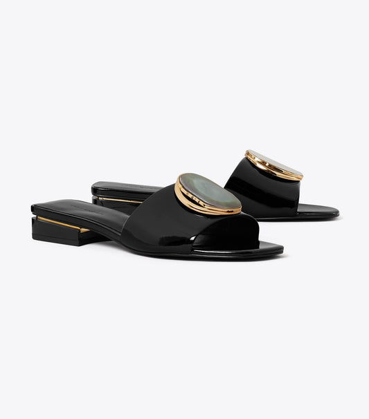 Tory Burch Patos Heeled Slide - Perfect Black