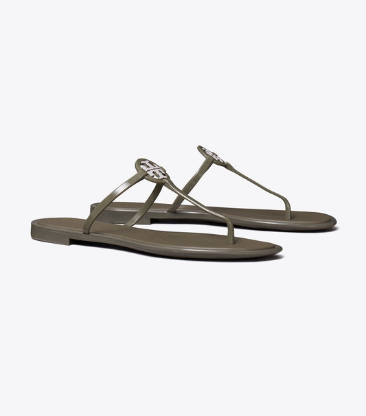 Tory Burch Mini Miller Jelly Sandal - Dark Olive / Silver
