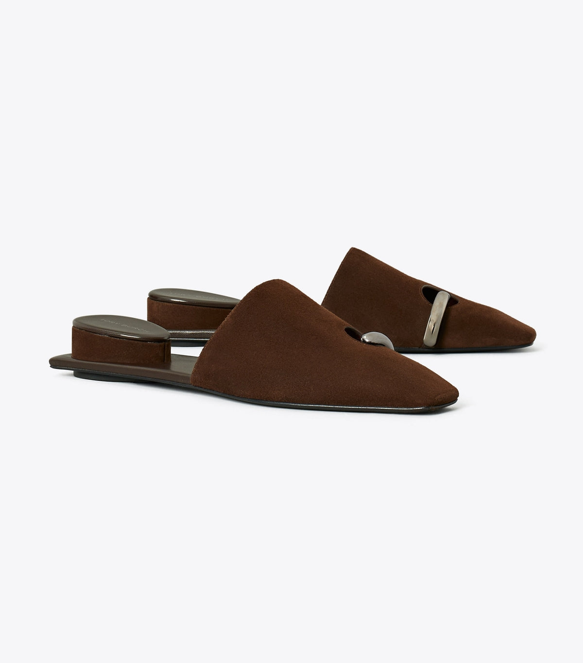 Tory Burch Pierced Mule - Dark Cocoa / Silver