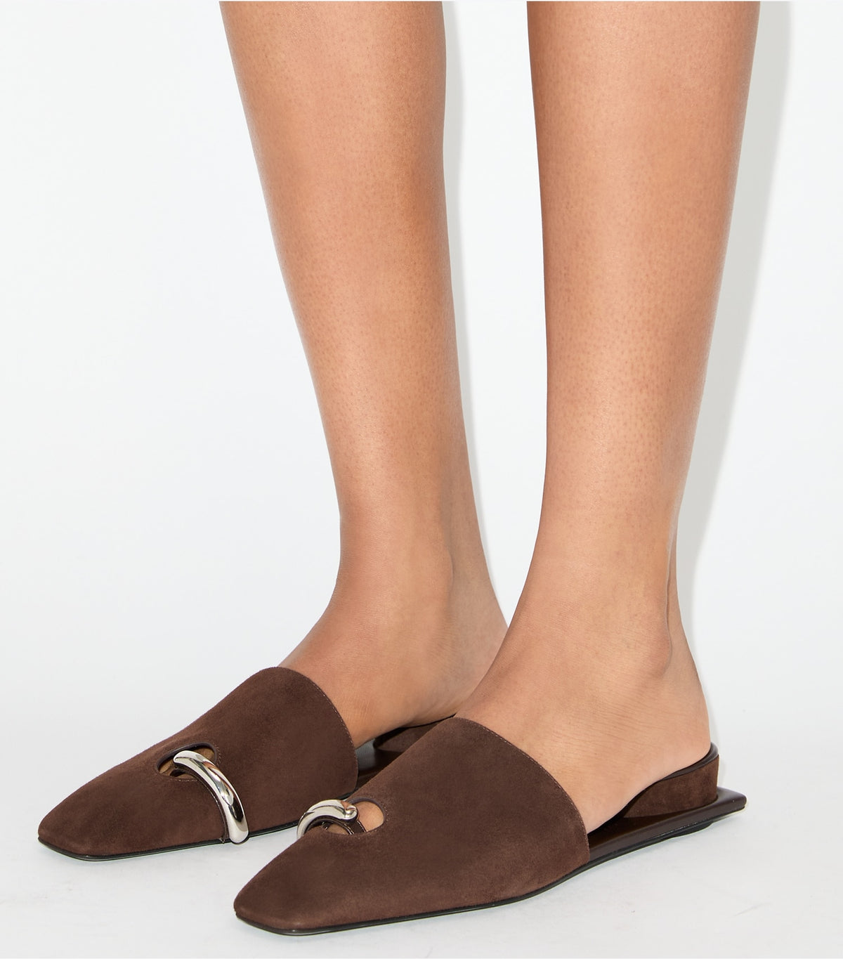 Tory Burch Pierced Mule - Dark Cocoa / Silver
