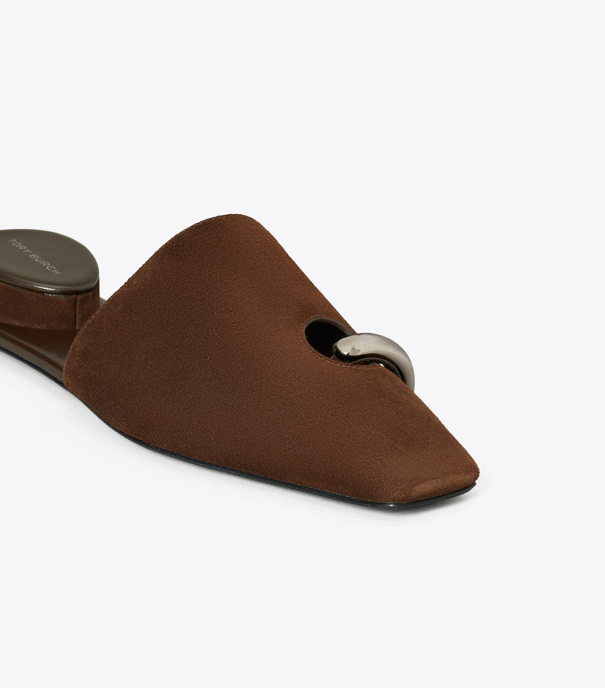 Tory Burch Pierced Mule - Dark Cocoa / Silver