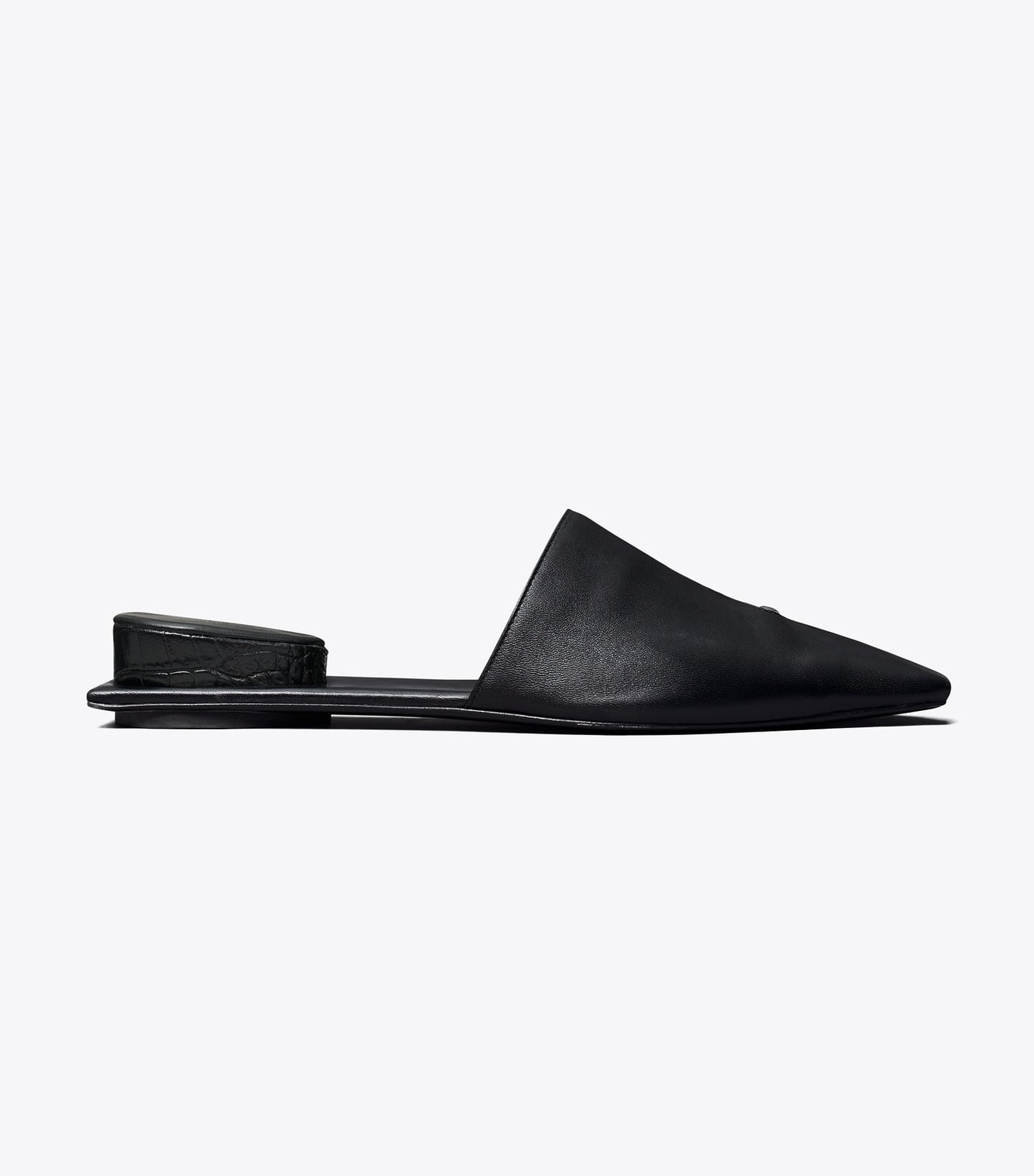 Tory Burch Pierced Mule - Perfect Black / Silver
