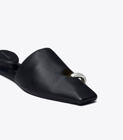 Tory Burch Pierced Mule - Perfect Black / Silver