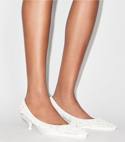 Tory Burch Beaded Pump - New Ivory