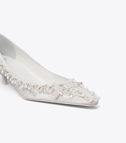 Tory Burch Beaded Pump - New Ivory