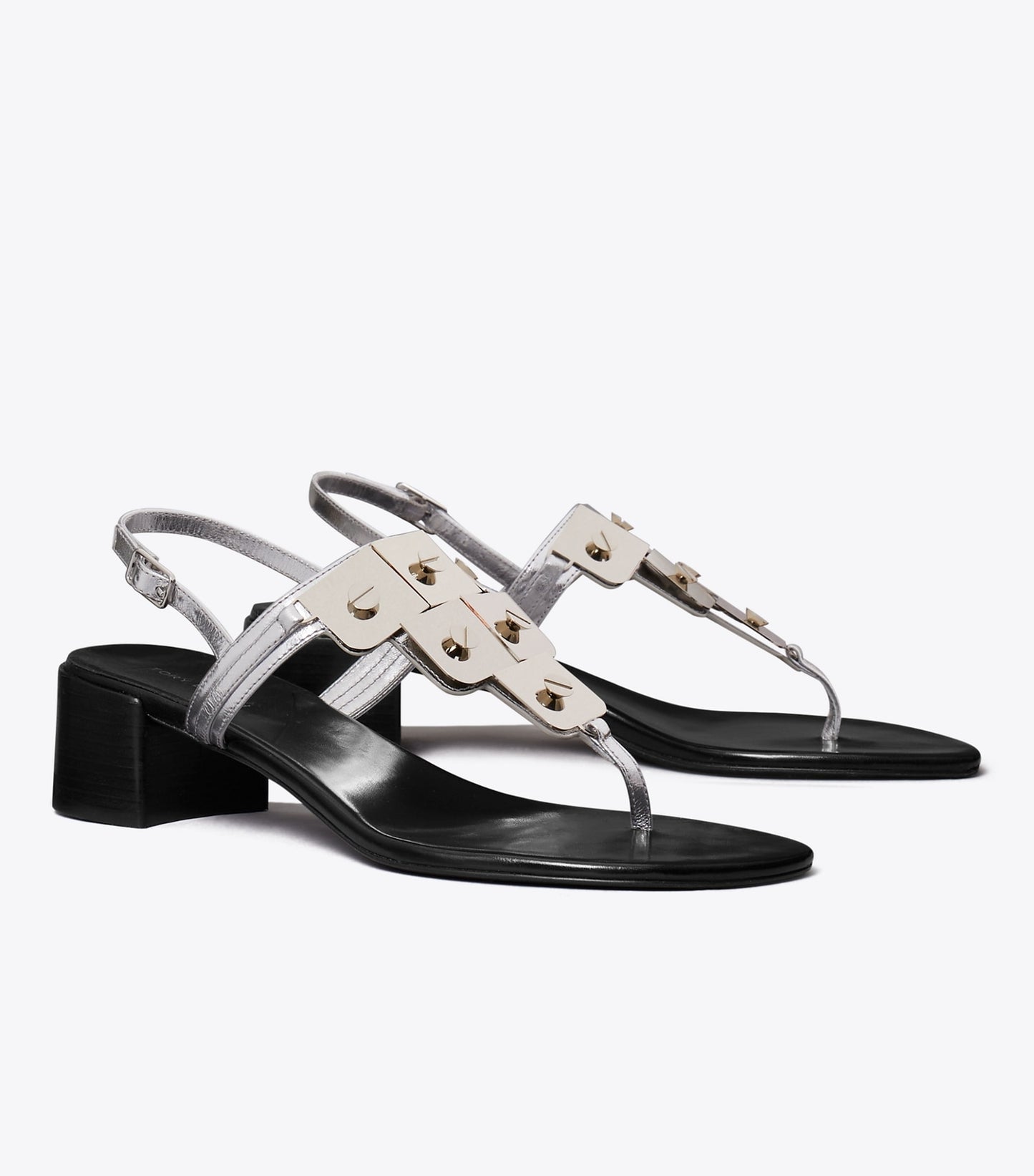 Tory Burch Gladiator Capri Heeled Sandal - Silver