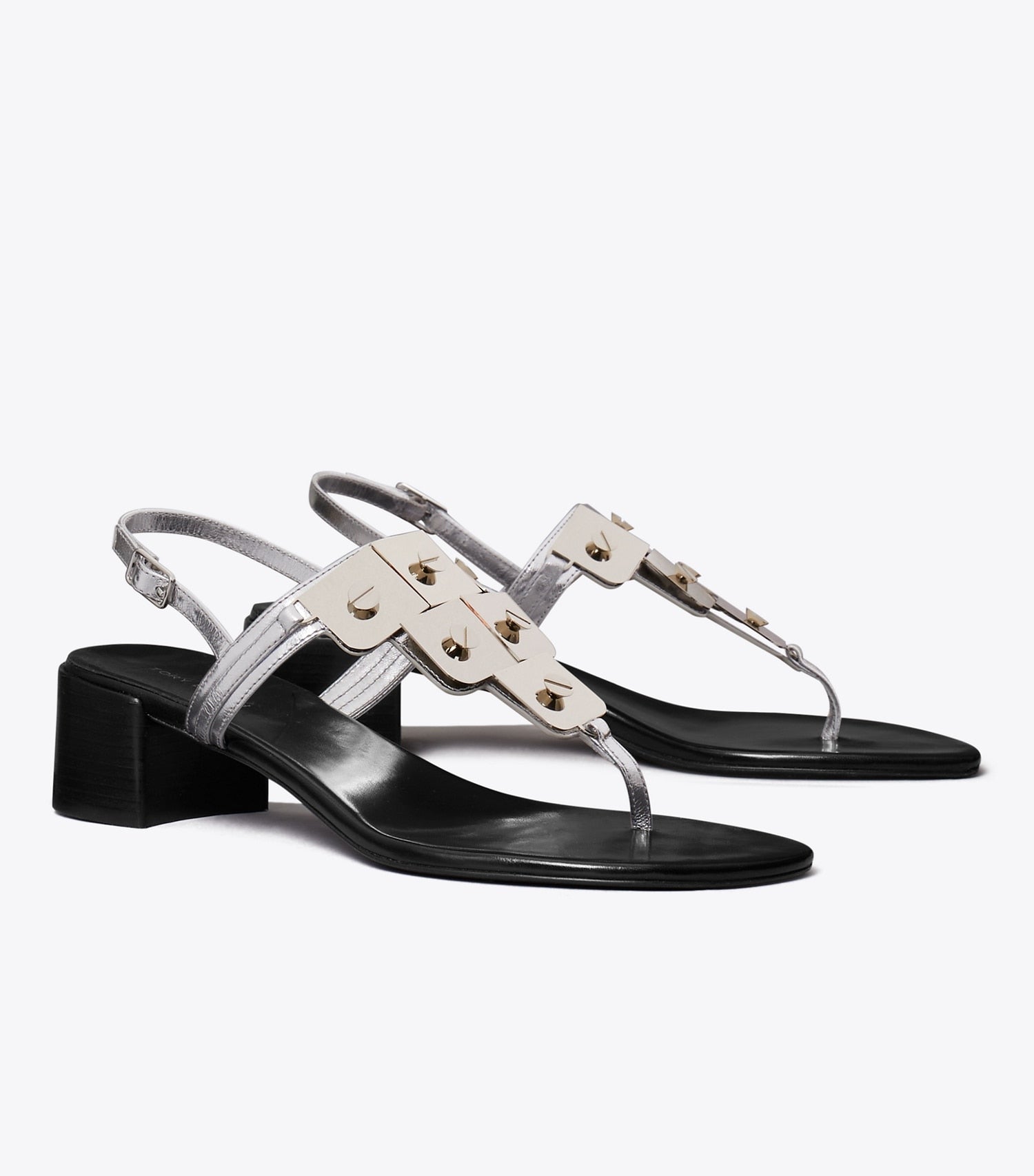 Tory Burch Gladiator Capri Heeled Sandal - Silver