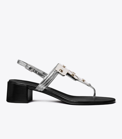Tory Burch Gladiator Capri Heeled Sandal - Silver