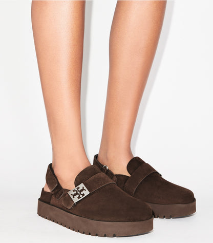 Tory Burch Mellow Sport Mule - Dark Cocoa / Silver