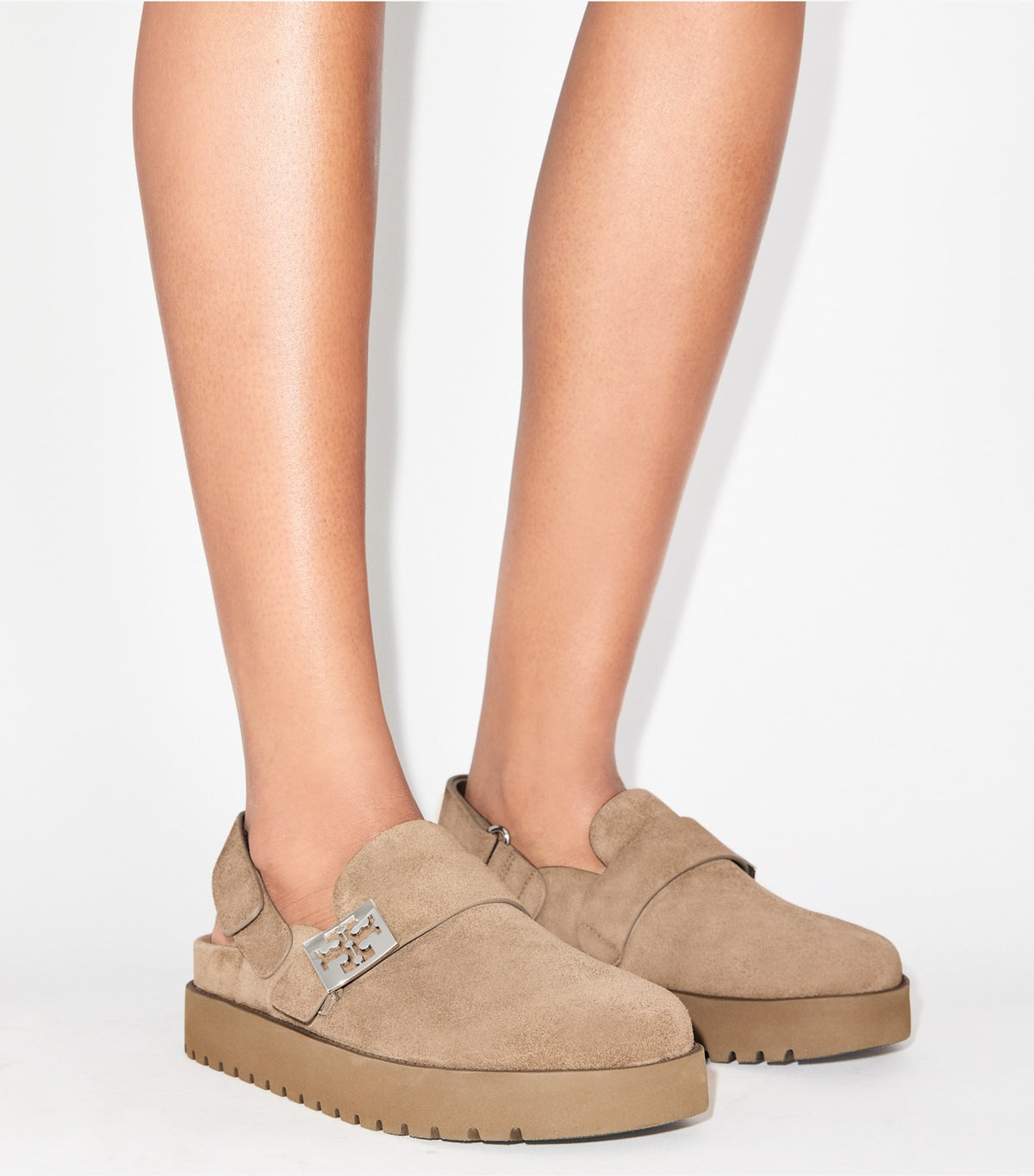 Tory Burch Mellow Sport Mule - River Rock / Silver