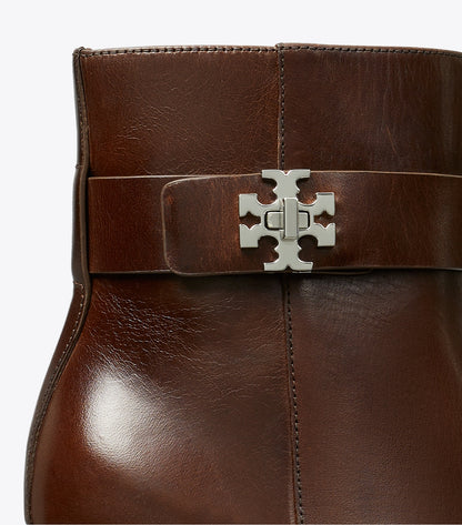 Tory Burch Turnlock Heeled Ankle Boot - Coffee