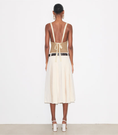 Tory Burch Pleated Skirt - Cream