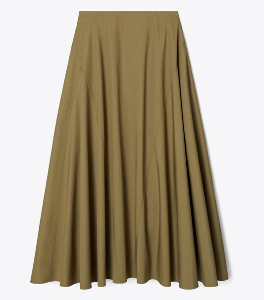 Tory Burch Cotton Poplin Skirt - Olive