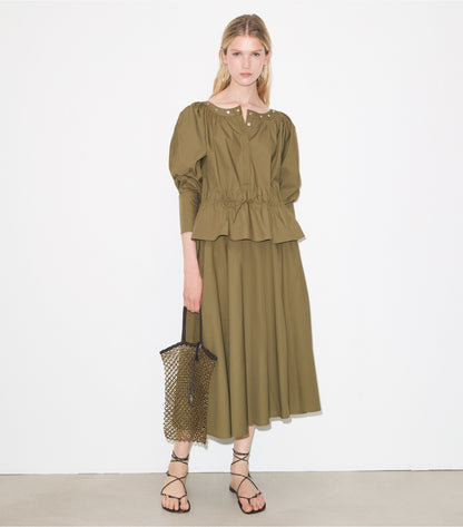 Tory Burch Cotton Poplin Skirt - Olive
