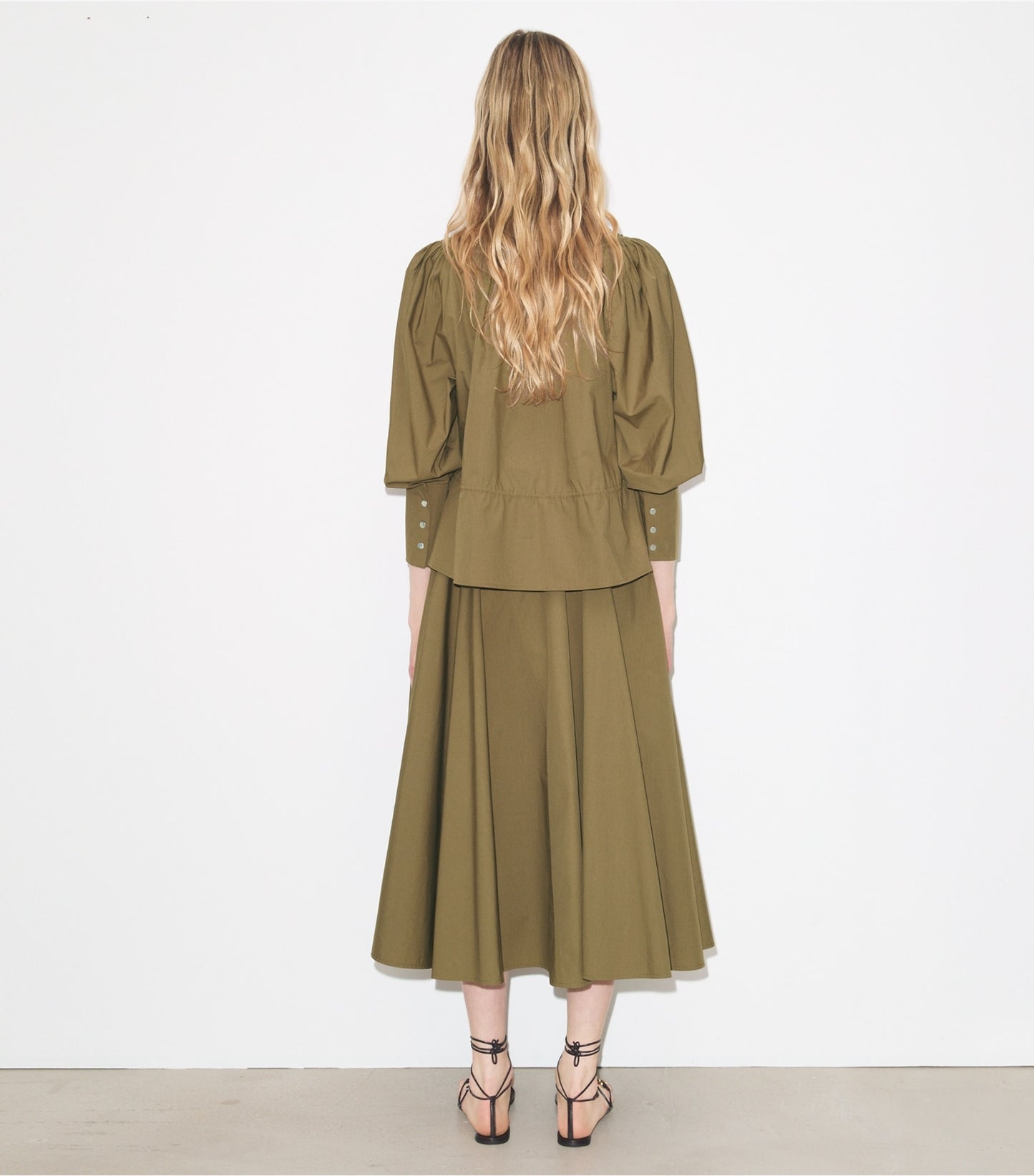 Tory Burch Cotton Poplin Skirt - Olive