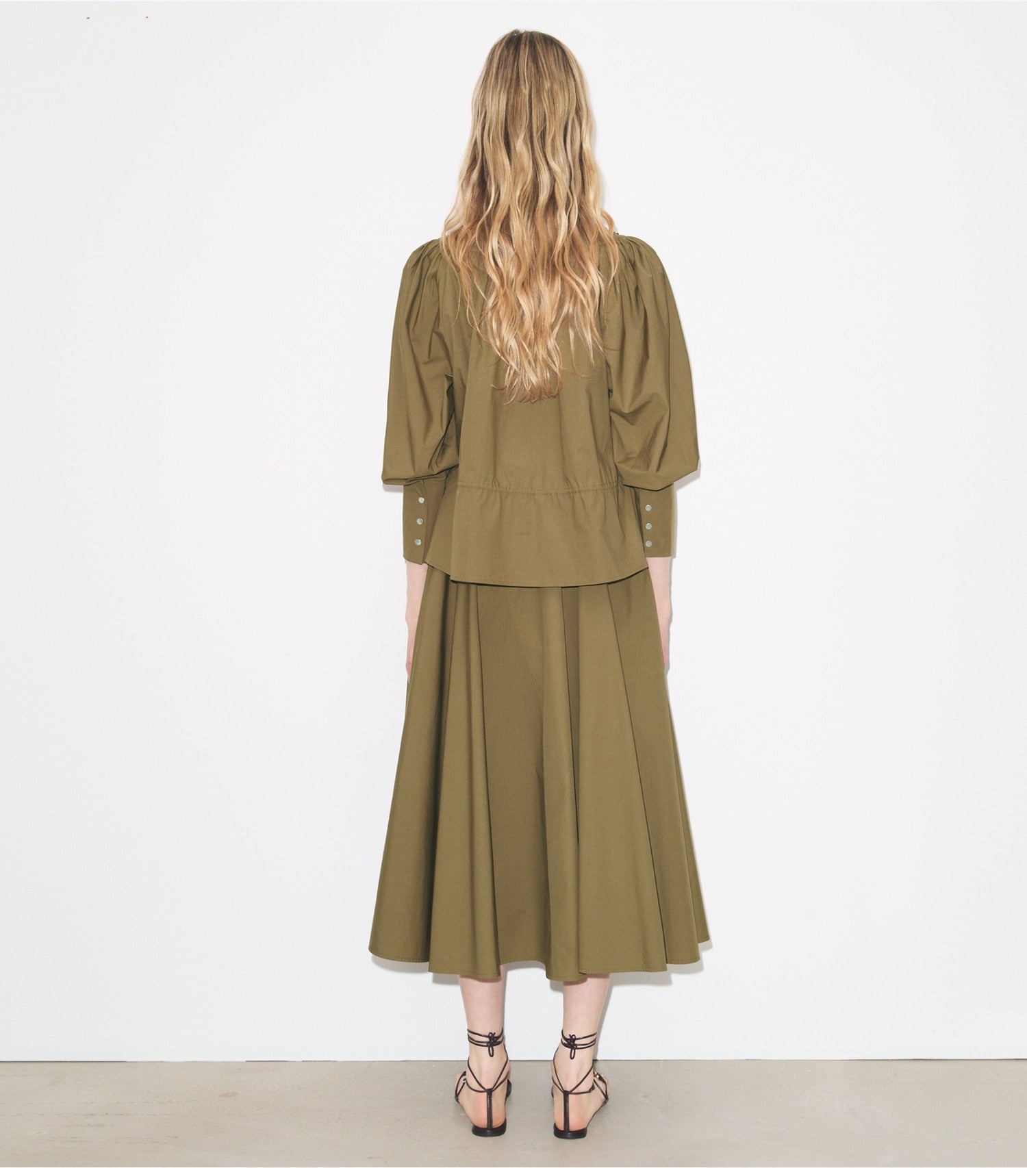 Tory Burch Cotton Poplin Skirt - Olive