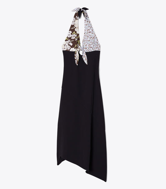 Tory Burch Tie-Back Crepe Dress - Black