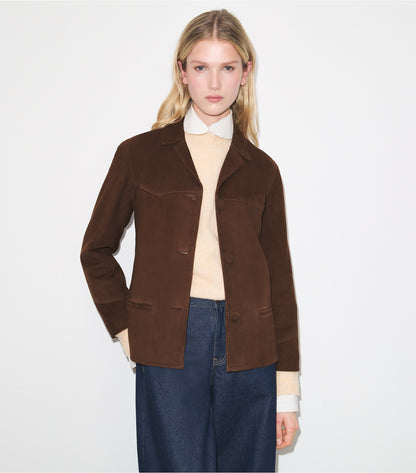 Tory Burch Suede Jacket - Light Chocolate