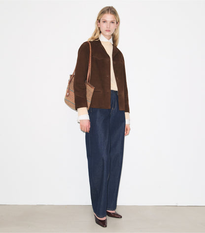 Tory Burch Suede Jacket - Light Chocolate