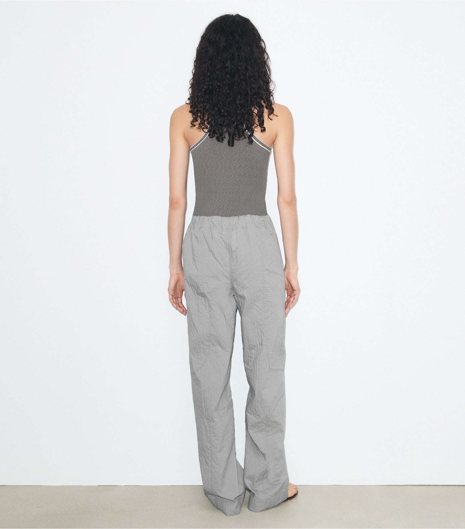 Tory Burch Wide-Leg Cotton Pant - Gray