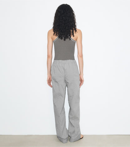 Tory Burch Wide-Leg Cotton Pant - Gray
