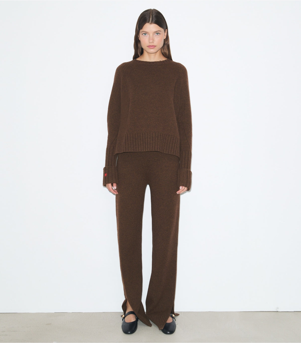 Tory Burch Wool Sweater Pant - Dark Roast