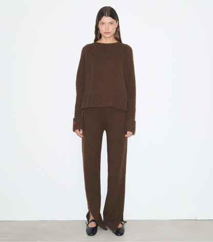 Tory Burch Wool Sweater Pant - Dark Roast