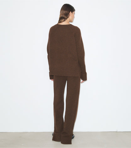 Tory Burch Wool Sweater Pant - Dark Roast