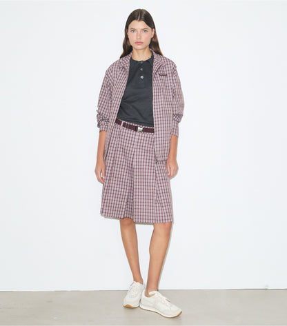 Tory Burch Nylon Plaid Golf Jacket - Burgundy Plaid