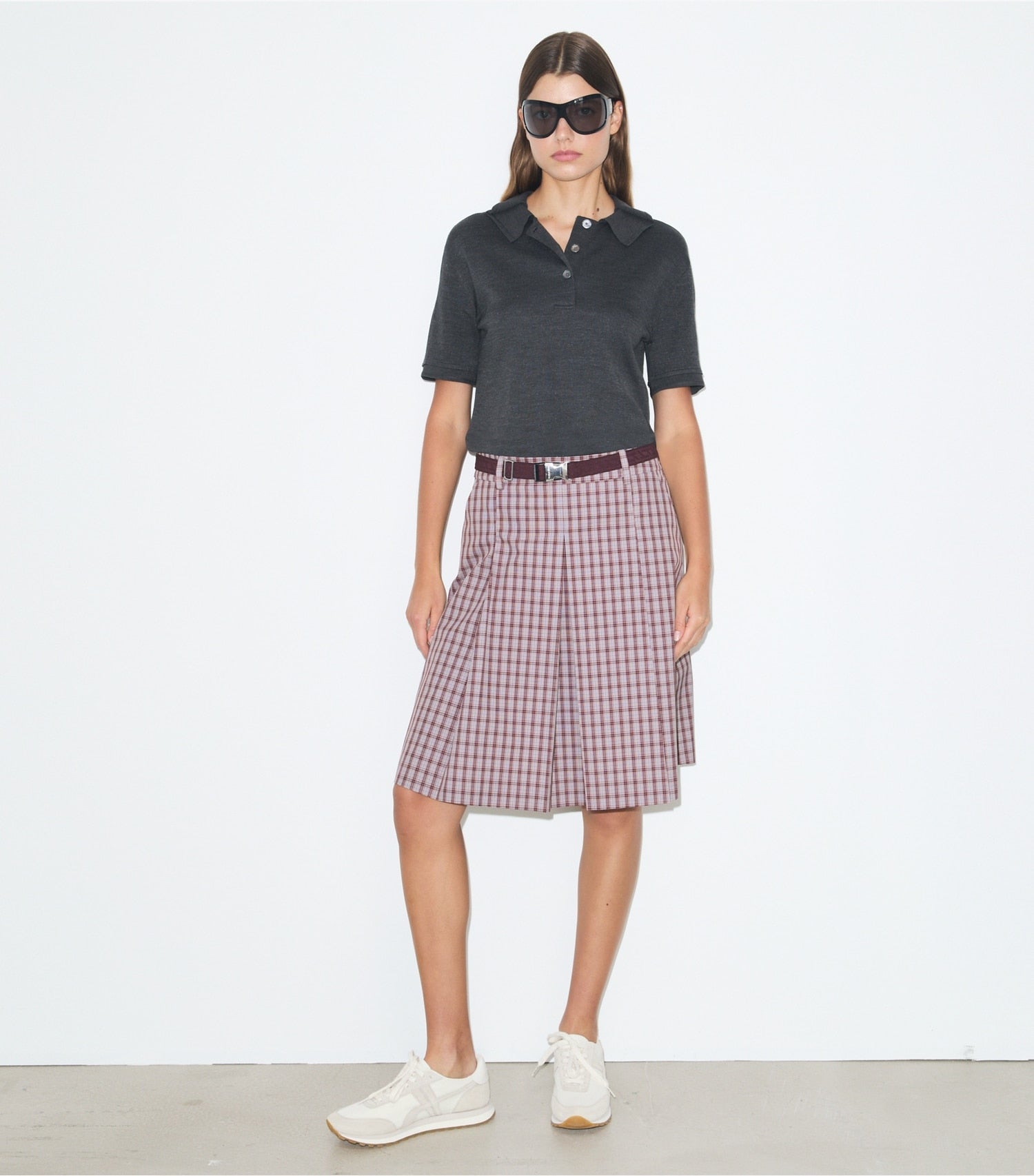 Tory Burch Plaid Golf Skirt - Burgundy Plaid