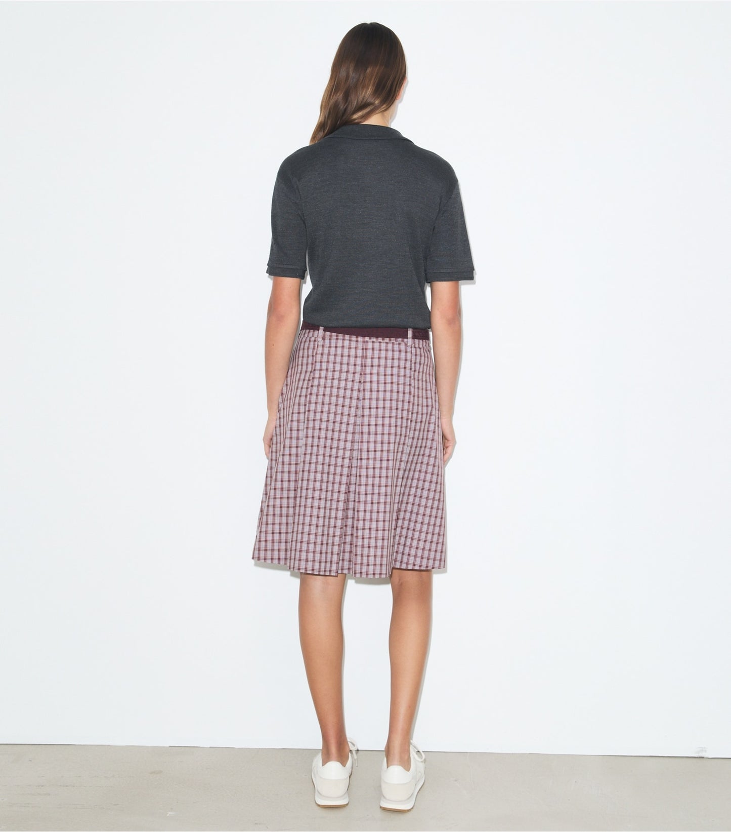 Tory Burch Plaid Golf Skirt - Burgundy Plaid