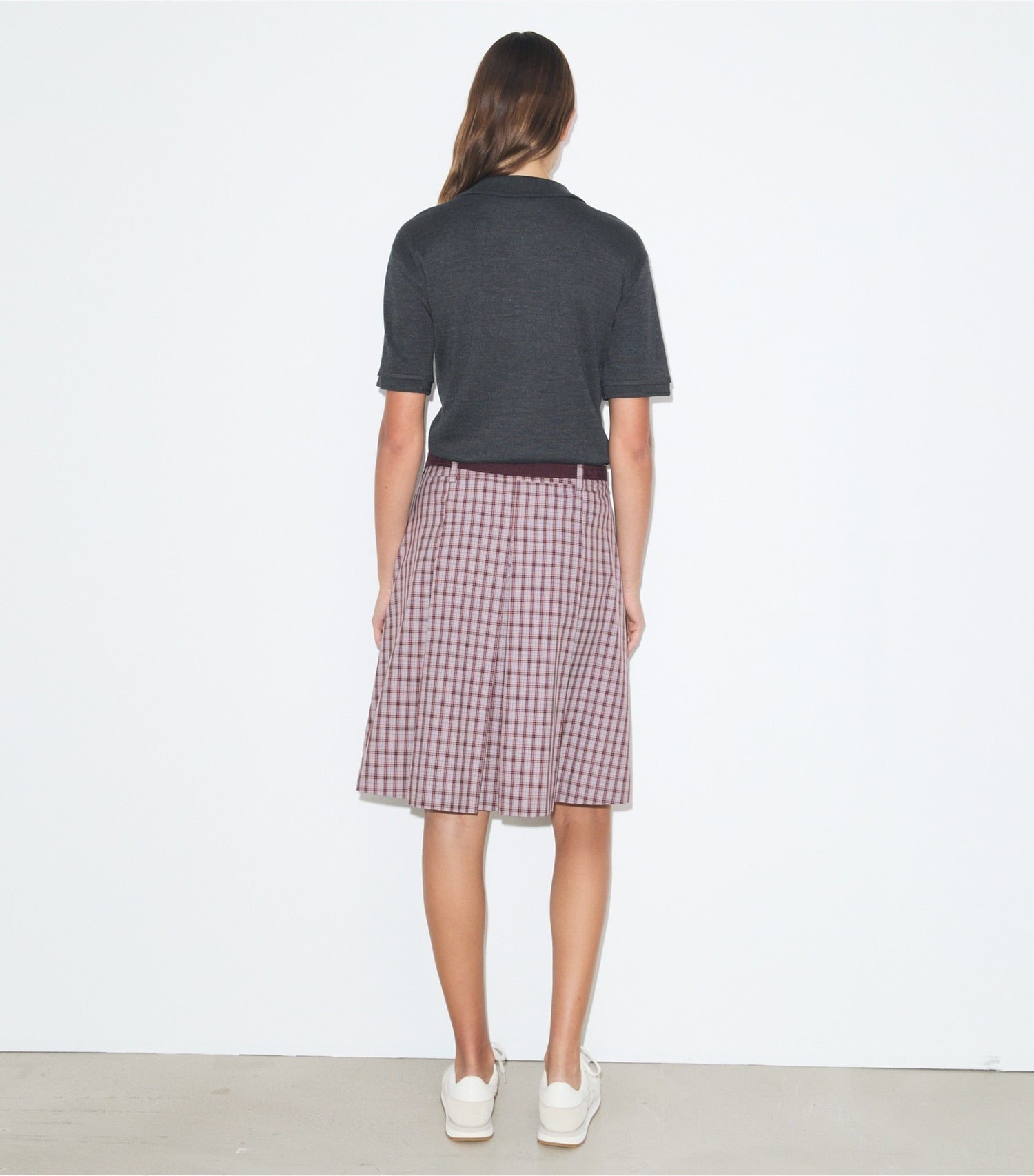 Tory Burch Plaid Golf Skirt - Burgundy Plaid